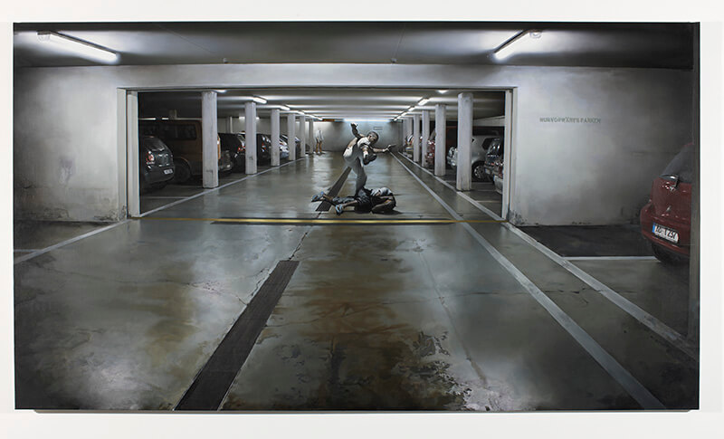 OT, 2008, Öl auf Leinwand, 170 x 300 cm © Guillaume Bresson, courtesy Bourouina Gallery, Foto: Martin Müller.