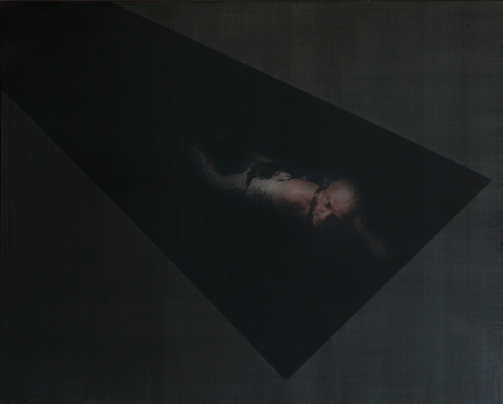 Dominik Lejman, Harnessed Swimmer, 2009, video projection on canvas © courtesy zakranicka 2009