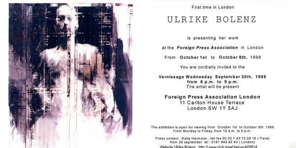 Solo show Ulrike Bolenz, APE London